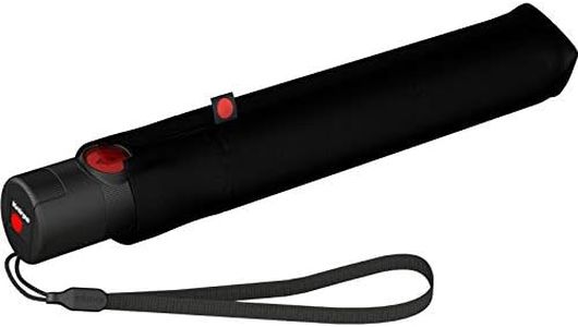 Knirps Parapluie de Poche Ultra U.200 Medium Duomatic - Ouverture et Fermeture Automatique - résistant aux tempêtes - Coupe-Vent - Noir