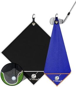 Magnetic Golf Towel 2 Pack 20" x 20" with Clip & Cleaning Pocket - Microfiber Waffle Ultra Absorbent, Golf Club & Ball Cleaner, Magnet for Clubs Essential Golf Accessories Golf Gifts for Men Women