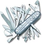 Victorinox Swiss Champ Swiss Army Knife, Medium, Multi Tool, 31 Functions, Blade, Scissors, Silvertech