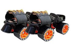 jaspo Big Boss Adjustable Quad Roller Skates Suitable For Age Group 6-14 Years Old, Unisex, Roller_Derby_Wheel (Black)