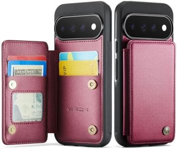 Vinich for Google Pixel 11/11 Pro Wallet Case with Card Holder, Wine Red