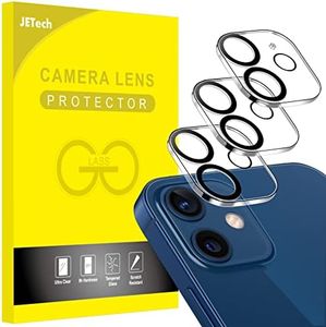 JETech Camera Lens Protector for iPhone 12 6.1-Inch, 9H Tempered Glass, HD Clear, Anti-Scratch, Case Friendly, Does Not Affect Night Shots, 3-Pack