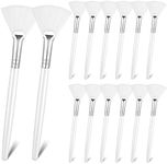 Patelai 14 Pieces Fan Brushes Facial Applicator Brush Soft Fan Brushes Acid Applicator Brush Cosmetic Makeup Applicator Tools for Mud Cream (White)