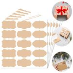 Plain Paper Label Sticker, 300 Pcs Blank Self Adhesive Sticky Removable Spice Jam Jar Bottle Labels, Handmade Baking Food Stickers, Gift Tags for Presents, DIY Decoration Craft, Brown