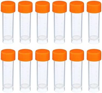 PATIKIL 5mL Plastic Test Tubes, 12 Pack Frozen Container Storage Screw Cap for Lab Laboratory Science, Clear