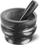 Cole and Mason H100379 Worcester Black Pestle and Mortar| Spice Grinder/Herb Grinder | Granite | 180 mm | Large Pestle and Mortar Set | 2 Year Guarantee