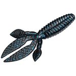 Strike King Lures RO3-2 KVD Baby Rodent Soft Bait Lure, 3" Body Length, Black/Blue Flake, per 8