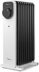 Midea Oil Filled Radiator, 2000W, 9-Fin Portable Electric Heater with Knob Controls, Adjustable Thermostat, 3 Heat Settings, Tip-Over & Overheat Protection, UltraQuiet Operation for Office & Home Use