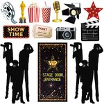 14 Pieces Movie Theme Photography Backdrop and Studio Props DIY Kit, VIP Stage Door Entrance Doors Cover, Paparazzi Props Party Accessory Awards Night Ceremony Photo Booth Background for Party Decor