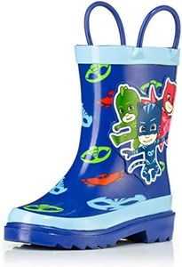 PJ Masks boys Character Printed Waterproof Easy-On Handles Rubber Rain Boots - Toddler and Little Kid (numeric_10)