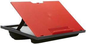 Mind Reader Lap Desk Laptop Stand, Bed Tray, Collapsible, Cushion, Portable, Dorm, Plastic, 14.75" L x 11" W x 7.3" H, Red