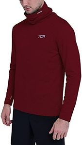 TCA Men’s Warm-Up Funnel Neck Thermal Running Top - Cabernet, X-Large