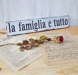 HOUVSSEN Italian Family Sign Family is Everything - La Famiglia E Tutto Tuscan Decor Farmhouse Style Sign Wood Signs with Quotes Wood Sayings Signs 4x16 Inch,Wood