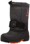 Kamik Boy's ROCKETW Snow Boot, Charcoal/Flame, 3 Wide US Little Kid