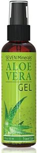 Seven Minerals, Travel Size Organic Aloe Vera Gel from freshly cut 100% Pure Aloe - 2 Fl Oz - HighestQuality, Texas grown, Vegan, Unscented - For Face, Skin, Hair, Sunburn relief (2 Fl Oz)