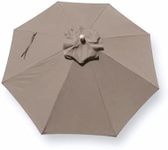 Formosa Covers 11 foot 8 Ribs Replacement Umbrella Canopy For Outdoor Octagonal Market Patio (CANOPY ONLY) (Taupe)