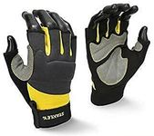 STANLEY SY640L Fingerless Performance Glove, Gray/Black/Yellow