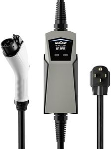 MUSTART Level 2 Portable EV Charger (240 Volt, 25ft Cable, 15/25/40 Amp Adjustable) Electric Vehicle Charger Plug-in EV Charging Station with Delay Function (NEMA 14-50P)