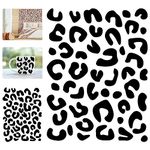 2PCS Leopard Print Cup Stickers - 7.9" X 5.7" And Leopard Wall Decal - 19.3" X 14.6", Vinyl Wall Stickers Decor Minimalist Animal Design Stickers for Bedroom Living Room Car Windows Cup (Leopard Print(Small+Large))