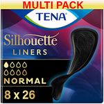 Tena Silhouette Noir Liners Normal - 8 Packs of 26