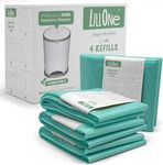 LillOne DEK 4 Long-Lasting Refills Compatible with KORBELL Standard 16L, DEKOR Classic, and LITTER CHAMP Nappy Bin - Antibacterial Odour Control Film for Nappy Bins