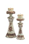 ORE International K-4203C Vintage Rose Candleholder, Set of 2