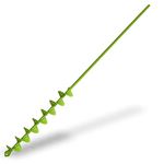 32" x 2" Upgraded Elongated Auger Drill Bit- No Need to Squat Post Hole Digger,100% Solid Barrel Extended Length Intensive Blades Heavy Duty Green Auger Drill Bit for Planting for 3/8" Hex Drive Drill