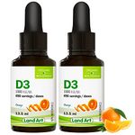 Certified Organic Vitamin D3 Drops - 490 servings - 1000 IU per drop - Immune System Support - Non-GMO - Gluten-Free - Made in Canada 13.5 ml (Pack of 2)