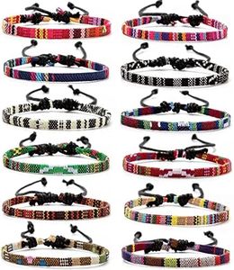 Belugsin 12 Pièces Bracelet d'Amitié Réglable Bracelets d'amiti�é Tressés Faits à La Main Bracelet de Cheville set pour Hommes et Femmes Accessoires de Plage et de Festival
