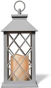 A Cheerful Giver Flickering Flameless Candles with Remote - LED Battery Candles for Indoor/Outdoor Use - Wedding Decorations and Table Decor - 5.5" W x 13.5" H x 5.5" L - Gray