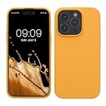 kwmobile Case Compatible with iPhone 15 Pro Max Case - Slim Soft TPU Silicone Cover - Mango