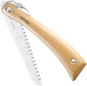Opinel Folding Saw - Gardening and Camping Folding Carbon Steel Saw with Beechwood Handle
