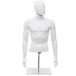 TANGZON Mannequin Torso, Height Adjustable Tailor's Dummy with Rotatable Head, Arms & Heavy Duty Iron Base Stand, Dress Form Display Manikin for Shop Window (Male)