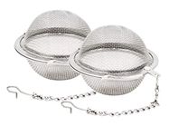 IAZO Stainless Steel Mesh Tea Ball, Tea Infuser Strainers Twist-Lock Spice Ball Chained Lid Sphere Mesh for Tea Strainer, Herb, Spice, Soup Filter Kitchen Tools (Small Pack of 2)