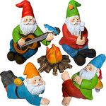 Mood Lab Miniature Garden Gnomes - Camping Gnome Kit of 5 pcs - Figurines & Accessories Set - Outdoor or House Decor