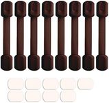 Viaky 8 Pack Child Safety Cabinets Locks-Baby Proof Multi-Purpose Latches for Cupboard/Drawers/Closet/Toilet Seat/Oven and Fridge (Brown)