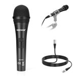 NEEWER Cardioid Dynamic Microphone with XLR Male to XLR Female Cable, Rigid Metal Construction for Professional Pickup of Musical Instruments, Voice, Broadcasting, Speech, Black (NW-040)