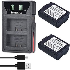 Batmax 2Packs CGA-S006 CGA-S006E Battery + Dual USB Charger for Panasonic Lumix DMC-FZ7 DMC-FZ8 DMC-FZ18 DMC-FZ28 DMC-FZ30 DMC-FZ35 DMC-FZ38 DMC-FZ50 Digital Cameras