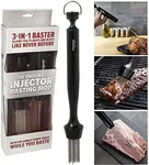 Camerons 3-in-1 Barbecue Injector Basting Mop - Baster Set Includes BBQ Chain Basting Brush & Meat Syringe to Baste, Marinate & Inject Food w Flavor - Indoor Outdoor Use- Grilling Gift for Fathers Day