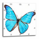 3dRose dpp_37350_3 Turquoise Large Butterfly-Wall Clock, 15 by 15-Inch