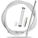 FlyCol Basic Shisha Hose Set Universal for All Water Pipes Silicone Hose Shisha Hose Set with Adapter Mouthpiece Accessories (White)