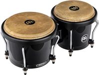 Meinl Percussion Bongos Headliner Fiberglass - 2 hand drums with 6.75 and 8 inches - including tuning key - Premium Fiberglass, Black (HFB100BK)