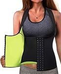 Nebility Neoprene Waist Trainer Corset Sweat Vest Weight Loss Body Shaper Workout Tank Tops Women Black