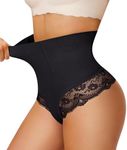 Gotoly Tummy Control Thong Shapewear for Women Seamless Tummy Control Knickers Slimming Shaping Underwear Body Shaper (Black, L)