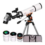 Slokey 50080 Astronomical Refractor - Portable 25x-250x Telescope for Kids and Beginners - Ideal Telescope for Astronomy, Moon, Planets, Stargazing - 80 cm x 125 cm Travel Scope