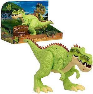 GIGANTOSAURUS - Action Giganto, Figura articulada de un Dinosaurio Gigante de 35 cm, un Dinosaurio Grande y Feroz, con Luces y Sonidos como el Personaje de la Serie, niños +3 años, Famosa (GGN03000)