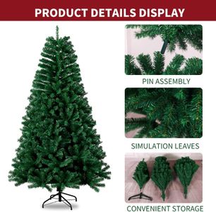 7FT Pre-Lit Christmas Tree – Artificial Pine with LED Lights