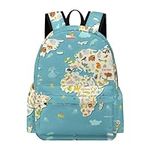 Animal World Map Laptop Backpack fo