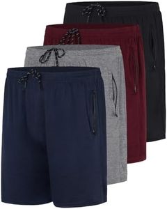 Real Essentials 4 Pack: Men's Mesh 7"/ 5"/ 3" Athletic Zipper Shorts Workout Gym Running Basketball (Big and Tall Available) - Set 10, 4X