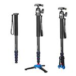 koolehaoda Camera Aluminum Monopod With Support Base & K-09 Ballhead For DSLR Camera Canon Nikon. Extended Max Height: 69-inch.